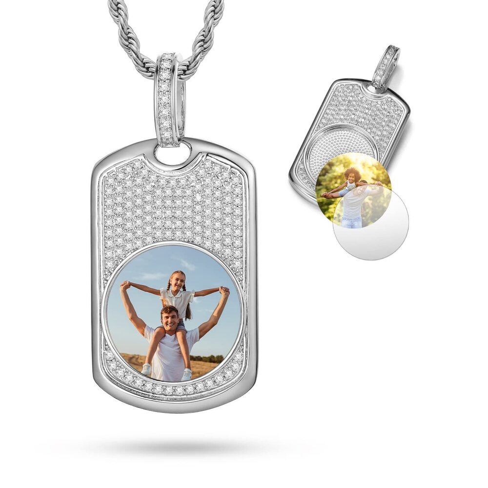1862 Rhinestone Custom Photo Necklace Pendant With Transparent Glass
